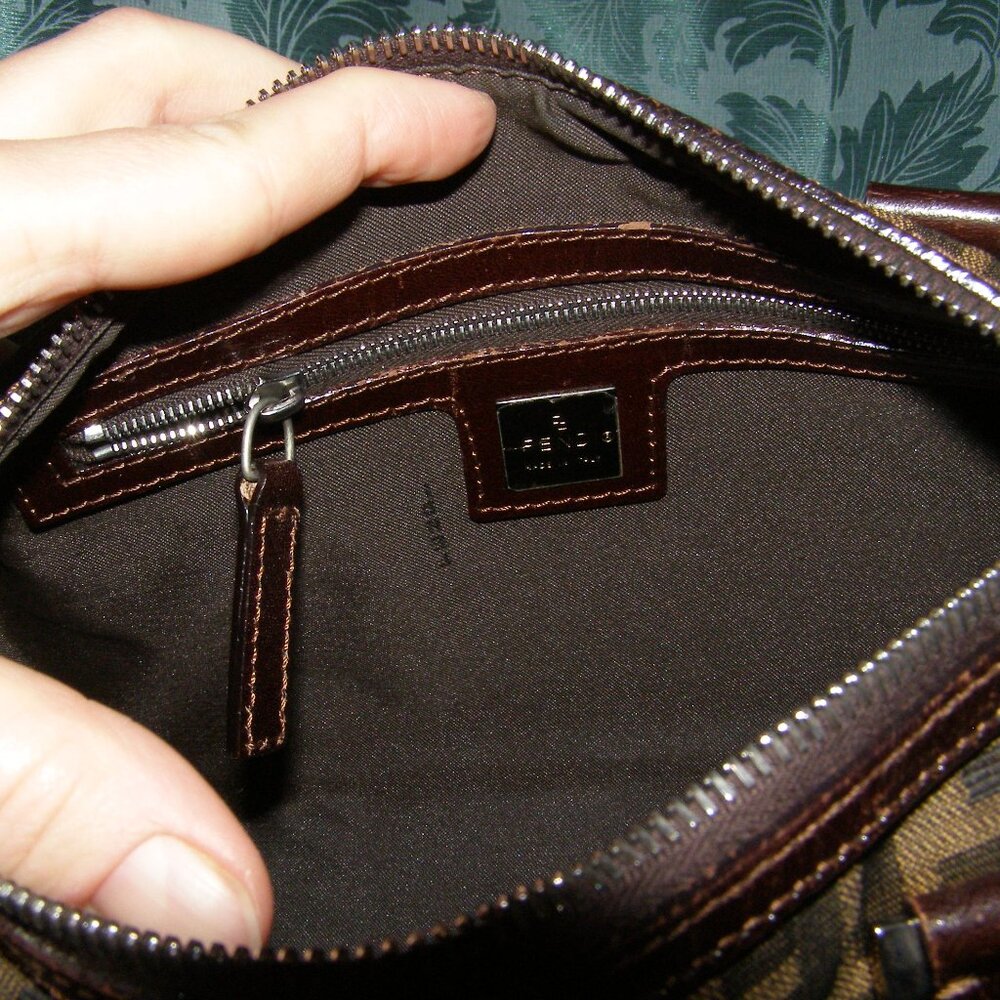 FENDI Zucca Small bag Top handle Satchel AUTHENTIC - Picture 11 of 13